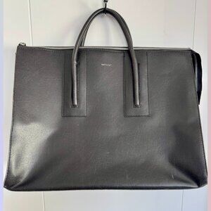 Mat & Nat Large Black Briefcase Messenger Bag